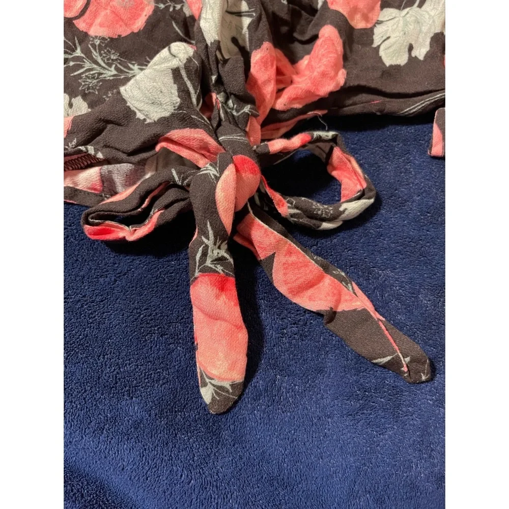 Free People Black and Pink Floral Blouse NWT SZ XS - Picture 9 of 11